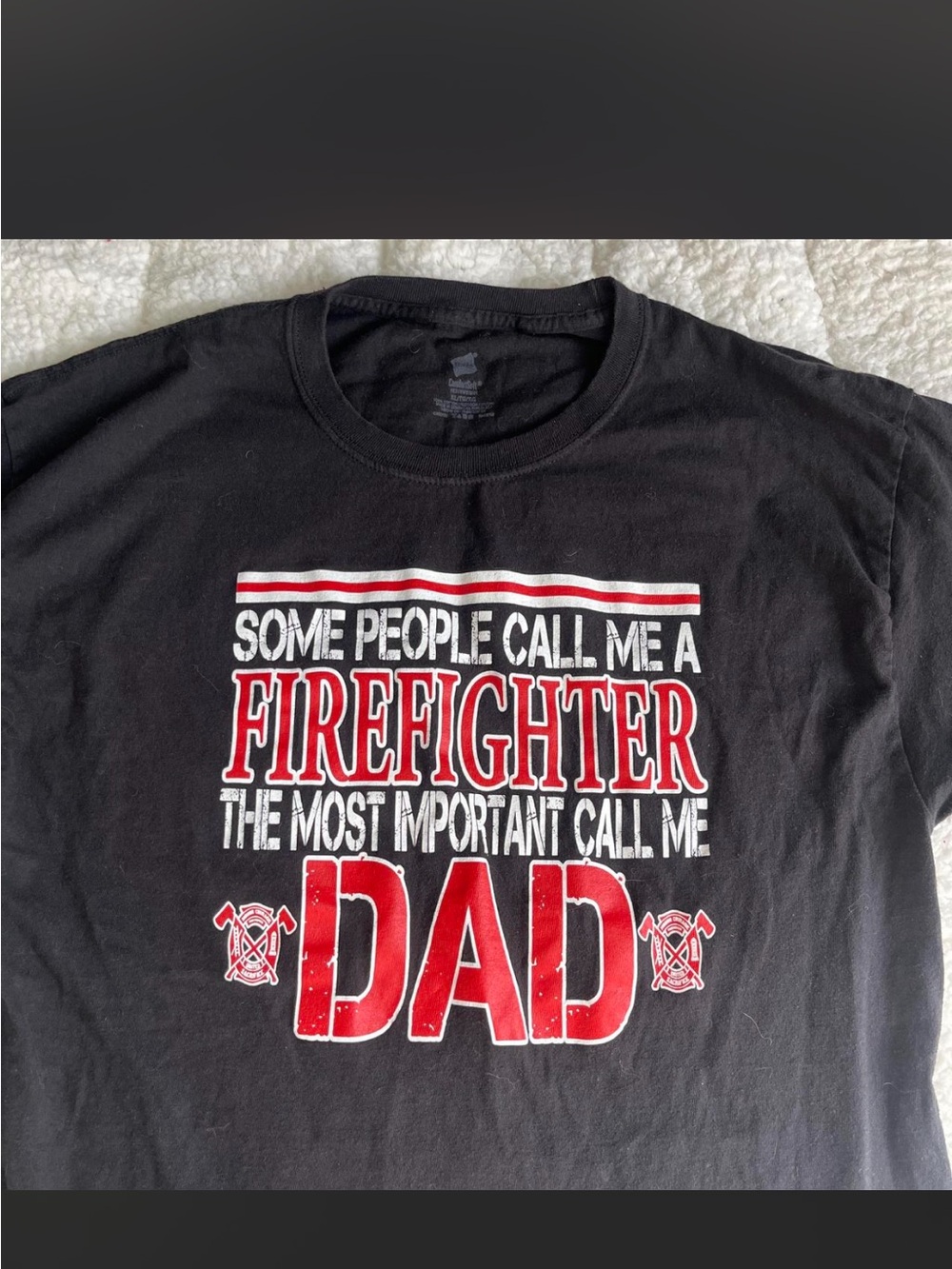 Firefighter Dad Graphic Tee - Black & Red